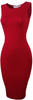 TAM WARE Women's Classic Slim Fit Scoop Neck Sleeveless Bodycon Midi Dress
