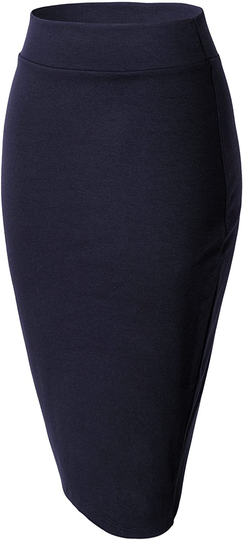 Urban CoCo Women s Elastic Waist Stretch Bodycon Midi Pencil Skirt
