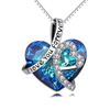 Women's Crystal Pendant Necklace Fashion Chain Necklace Jewelry Blue