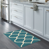 Maples Rugs Rebecca Contemporary Runner Rug Non Slip Hallway Entry Carpet, 1'9" x 5', Teal/Sand & Rebecca Contemporary Kitchen Rugs Non Skid Accent Area Carpet [Made in USA], 1'8 x 2'10, Teal/Sand