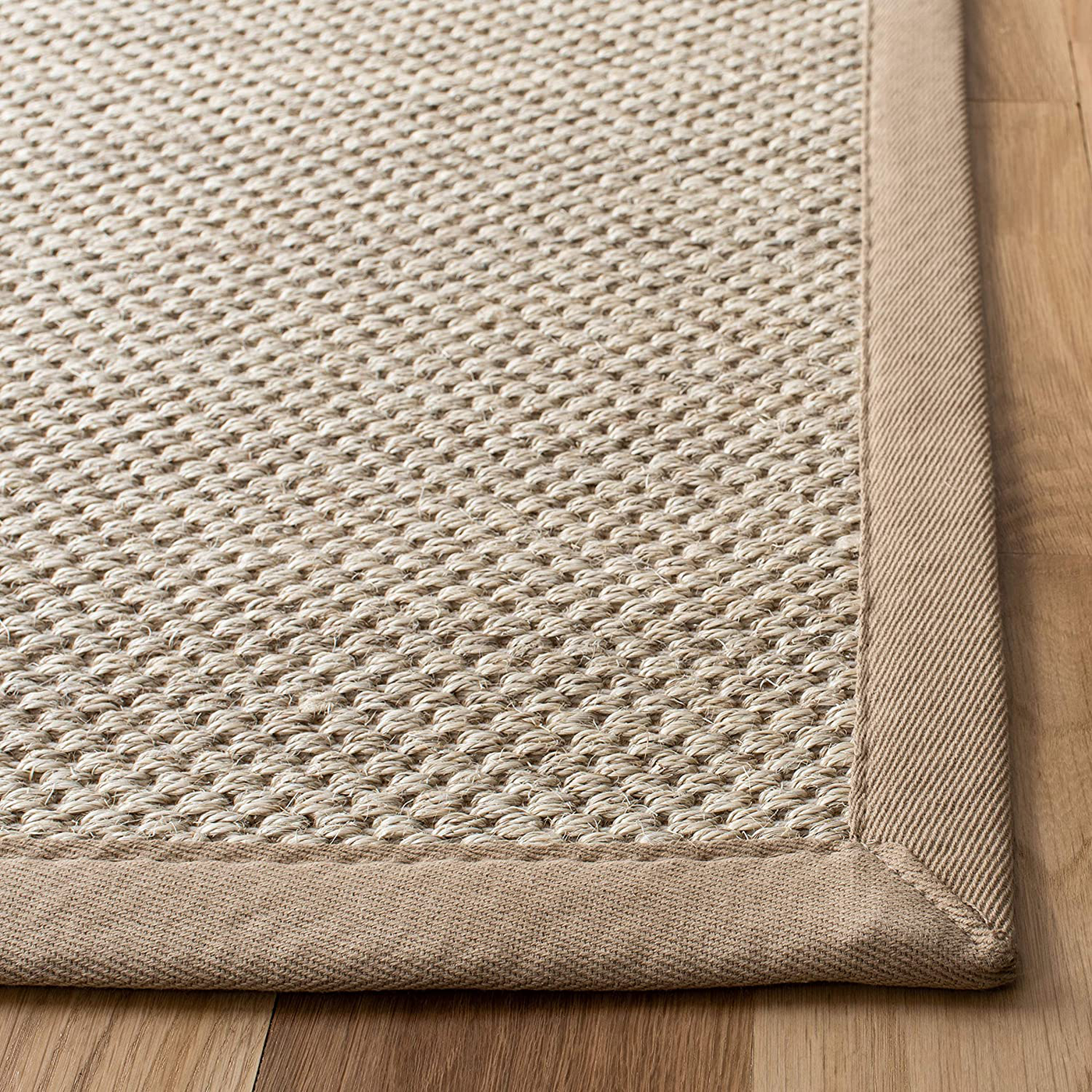 Safavieh Natural Fiber Collection NF143D Border Sisal Runner, 2'6" x 6' , Marble / Dark Grey