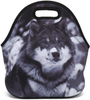 Boys Girls Kids Women Adults Insulated School Travel Outdoor Thermal Waterproof Carrying Lunch Tote Bag Cooler Box Neoprene Lunchbox Container Case (Snow Wolf)