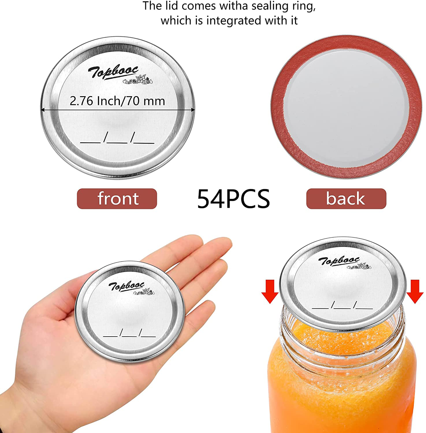 300-Count,Regular Mouth Canning Lids for Ball, Kerr Jars - Split-Type Metal Mason Jar Lids for Canning - Food Grade Material, 100% Fit & Airtight for Regular Mouth Jars