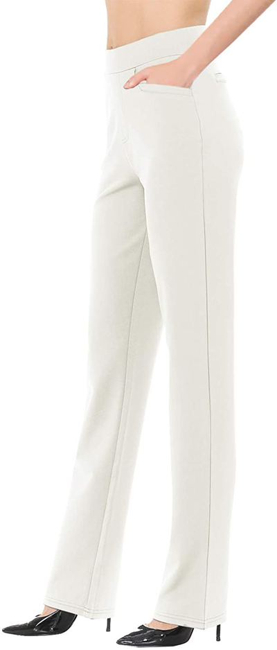 VIV Collection Women's Ease in Pull-On Straight Fit Trouser Work Pants Wrinkle-Free Full & Ankle | 3 Different Inseams