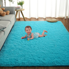 RUGICI Ultra Soft Shaggy Rugs Fuzzy Rugs for Bedroom Nursery Dorm, Cute Plush Area Rug for Teen Kid Room, Upgraded Non-Slip Fluffy Carpet, Modern Rectangular Home Decor Floor Mat, Teal 4x6 Feet