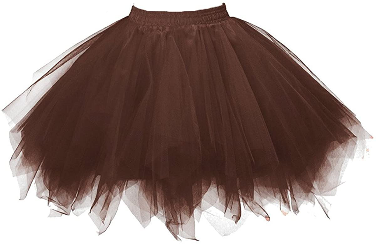 Honeystore Women's Short Vintage Ballet Bubble Puffy Tutu Petticoat Skirt