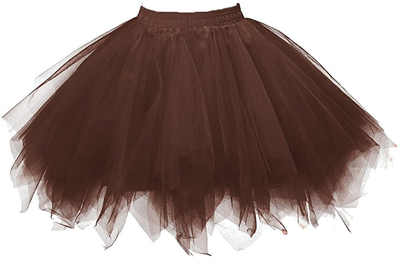 Honeystore Women's Short Vintage Ballet Bubble Puffy Tutu Petticoat Skirt