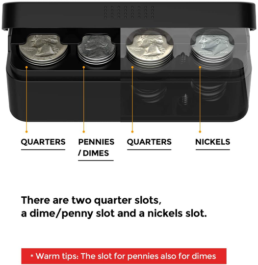 JoyTutus Coin Holder for Car Change Organizer Universal Storage Coin Money Dispenser Compatible with Most Car Trucks Accessories(2 Pack)