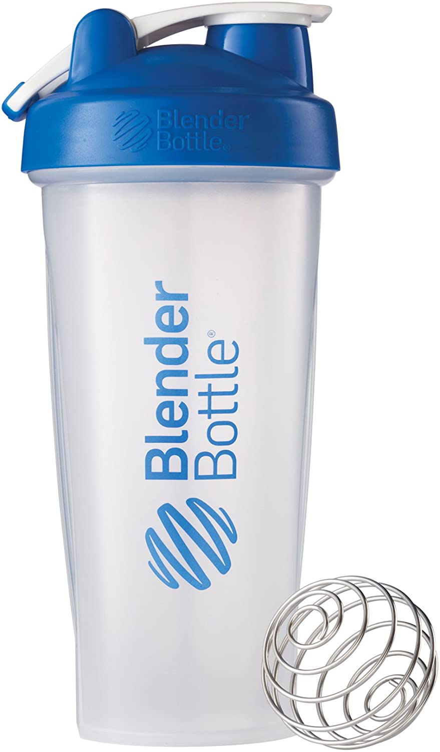 BlenderBottle Classic Shaker Bottle Perfect for Protein Shakes and Pre Workout, 28-Ounce, Clear/Black/White