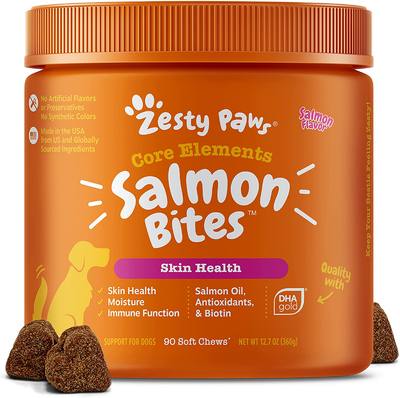 Salmon Fish Oil Omega 3 for Dogs, with Wild Alaskan Salmon Oil - Anti Itch Skin & Coat + Allergy Support - Hip & Joint + Arthritis