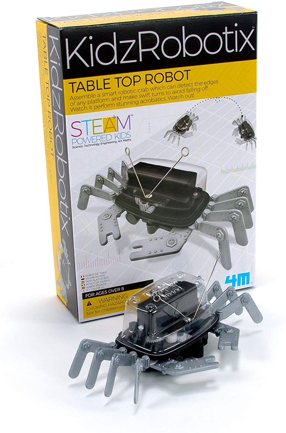 4M 5576 Table Top Robot - DIY Robotics Stem Toys, Engineering Edge Detector Gift for Kids & Teens, Boys & Girls (Packaging May Vary)