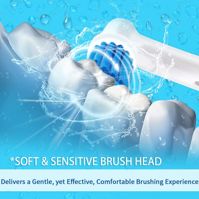 8pcs Sensitive Gum Care Replacement Brush Heads Compatible with Oral b Braun Electric Toothbrush. Soft Bristle for Superior and Gentle Clean.