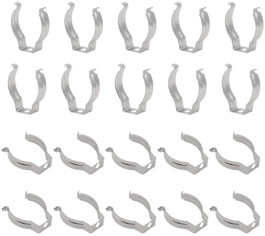 SinLoon T5 T8 LED Light Bulbs 20 Clips Holder Bracket.T8 LED Tube Light - Fluorescent Tube Lamp Mounting Bracket to Hang 10 Tubes - Stainless Steel Lampholder Support 20pcs.(T8 Clips 20PCS)