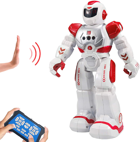 Remote Control Robot For Kids ,Sikaye Intelligent Programmable Robot With Infrared Controller Toys,Dancing,Singing, Moonwalking and LED Eyes,Gesture Sensing Robot Kit For Childrens Entertainment (Red)