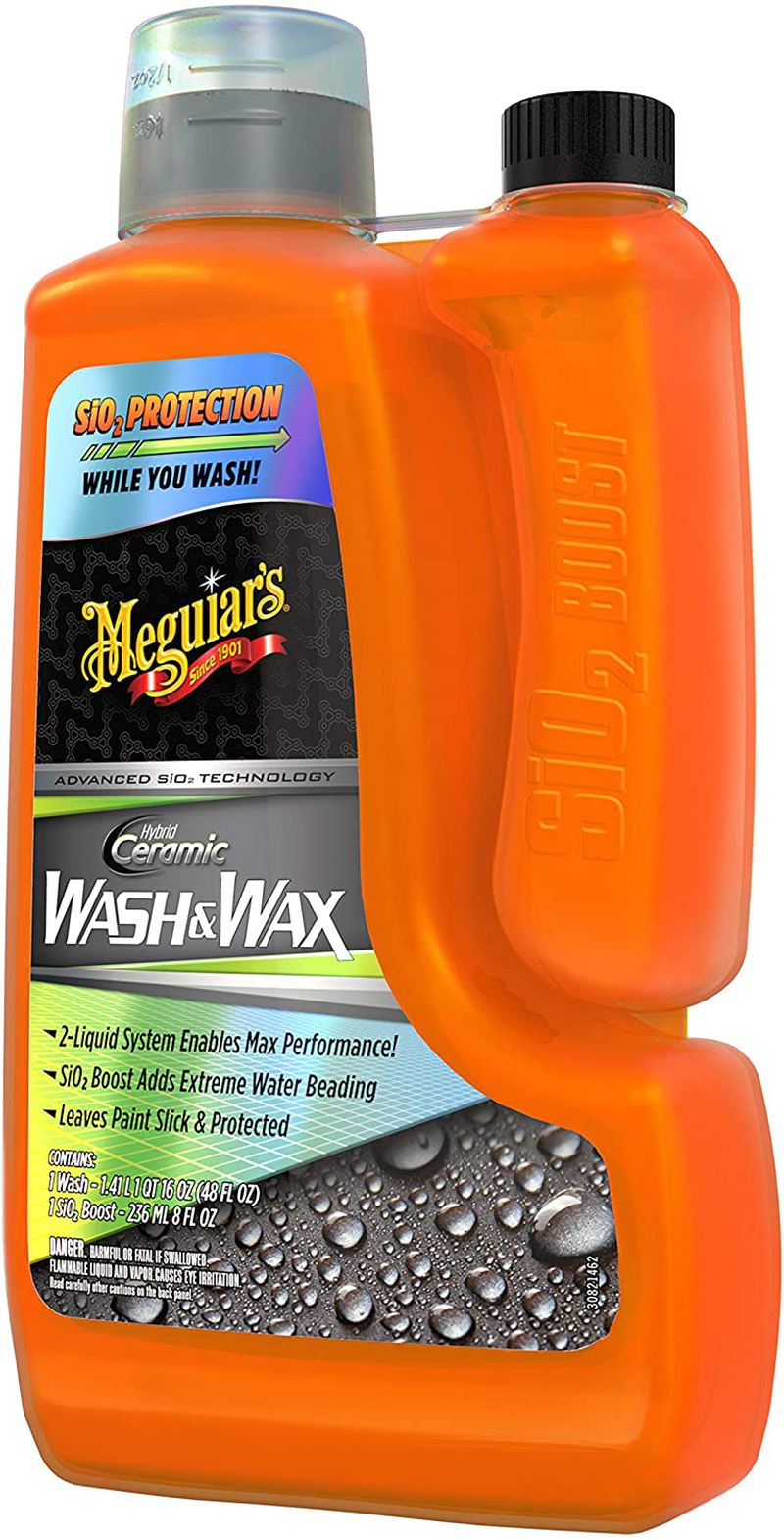 Meguiar's G210256 Hybrid Ceramic Wash & Wax, 48 oz Wash, 8 oz SiO2 Boost