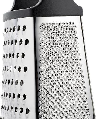 Spring Chef Professional Box Grater, Stainless Steel with 4 Sides, Best for Parmesan Cheese, Vegetables, Ginger, XL Size, Red