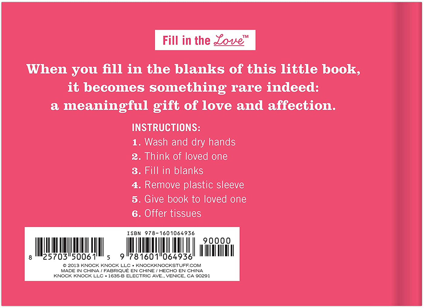 Knock Knock What I Love about You Fill in the Love Book Fill-in-the-Blank Gift Journal, 4.5 x 3.25-Inches
