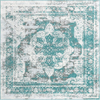 Unique Loom Sofia Collection Area Traditional Vintage Rug, French Inspired Perfect for All Home Décor, 6' 0 x 6' 0 Square, Turquoise/Light Blue