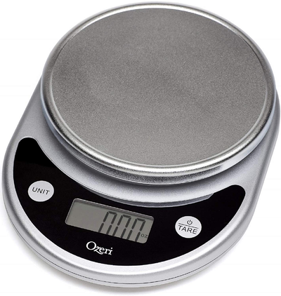 Ozeri ZK14-AB Pronto Digital Multifunction Kitchen and Food Scale, Standard, Silver On Black