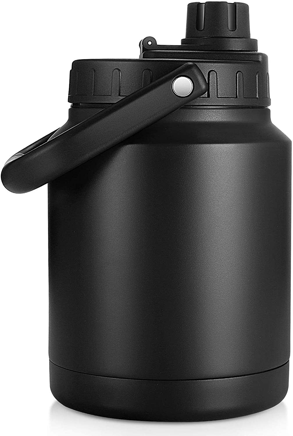 Sursip Half Gallon Vacuum Insulated Jug,Double-Walled 18/8 Food-grade Stainless Steel 64oz Water Bottle,Hot/Cold Thermo,Travel/Camping/Sports/Outdoor/Driving Choice(Black)