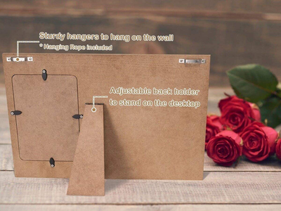 12.5×8.5 Marriage Prayer Wedding Gifts for Couples Anniversary, Rustic Wood Plaque Christian Engagement Gifts for Bridal Her Wife, Home Bedroom Decor with Handmade String Heart & Picture Frame