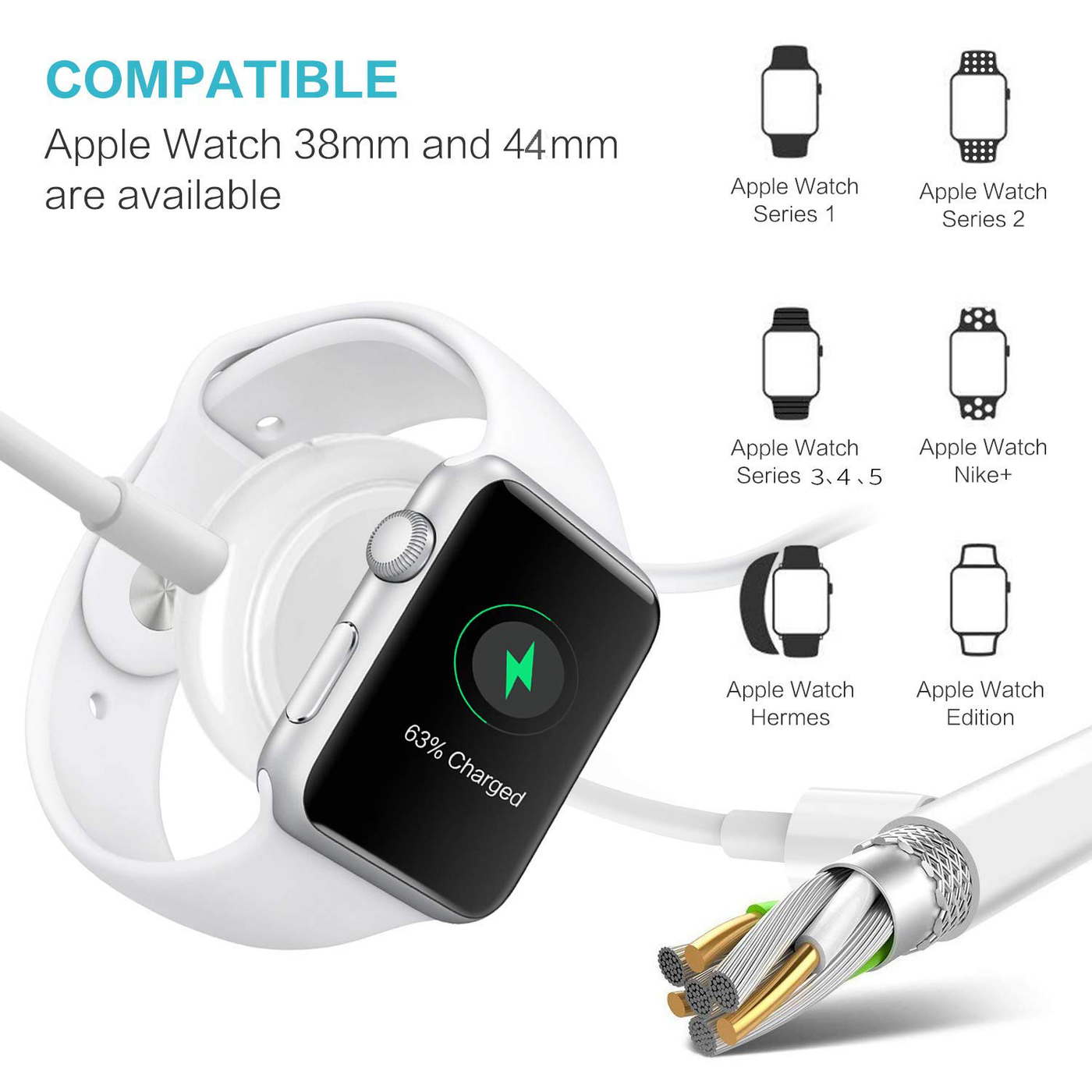 Watch Charger Magnetic Charging Cable for iWatch Portable Wireless Charging Cord 