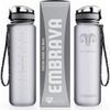 Embrava Best Sports Water Bottle - 32oz Large - Fast Flow, Flip Top Leak Proof Lid w/ One Click Open - Non-Toxic BPA Free & Eco-Friendly Tritan Co-Polyester Plastic