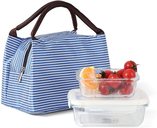 Lunch Bag Tote - Insulated Waterproof Work Containers for Men and Women - Stylish Canvas Food Organizer (Black)