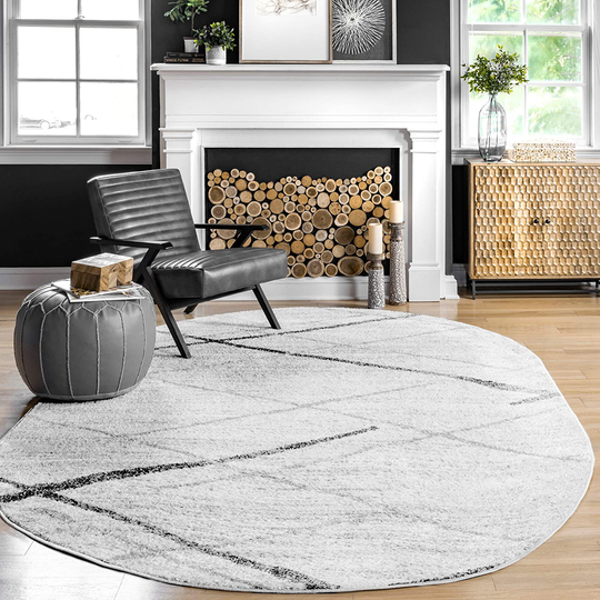 nuLOOM Thigpen Contemporary Area Rug, 3' x 5' Oval, Grey