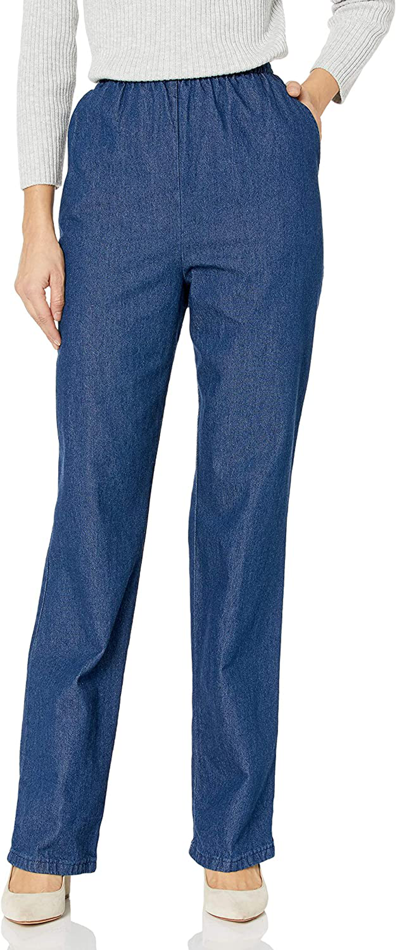 Chic Classic Collection Women's Cotton Pull-on Pant with Elastic Waist