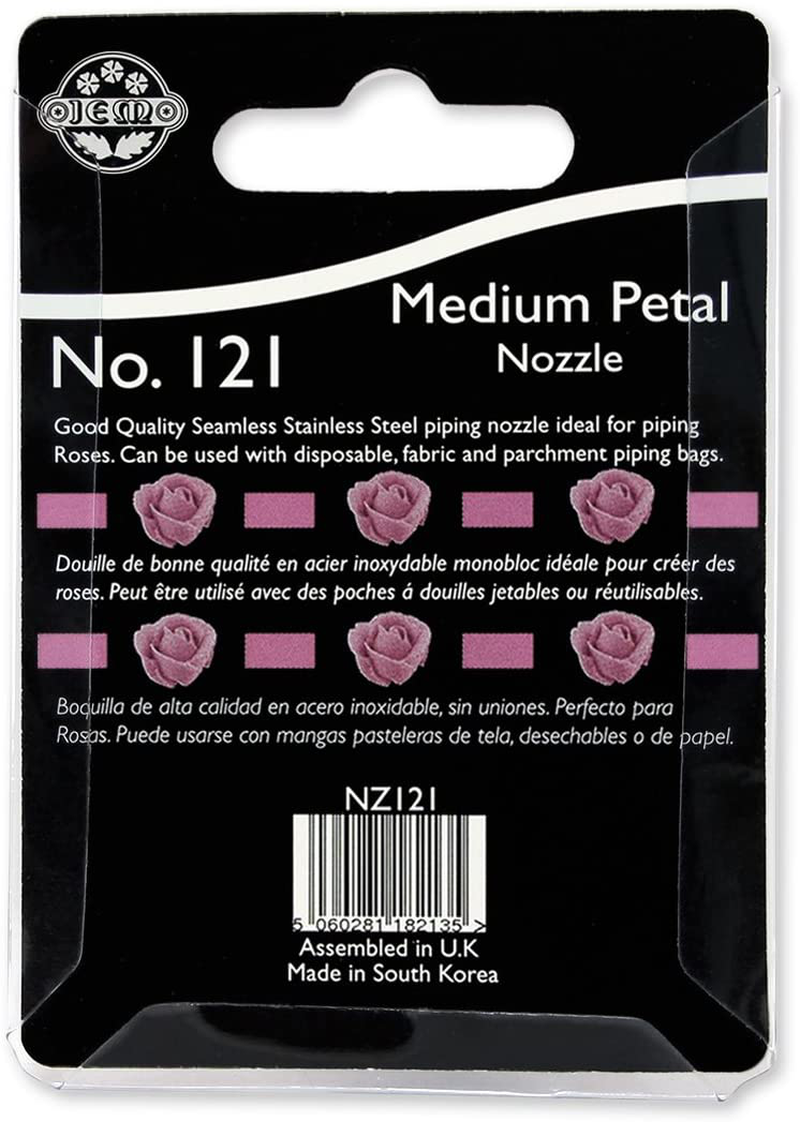 JEM Large Petal/Ruffle Piping Nozzle-Cake Decorating Tip #121, Standard, Silver