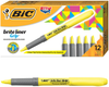 BIC Brite Liner Grip Highlighter, Chisel Tip, Yellow, 12-Count