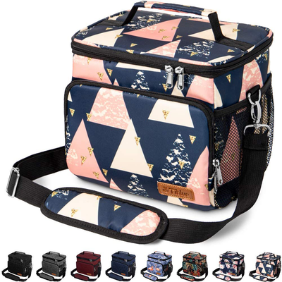 Insulated Lunch Bag for Women/Men - Reusable Lunch Box for Office Work School Picnic Beach - Leakproof Cooler Tote Bag Freezable Lunch Bag with Adjustable Shoulder Strap for Kids/Adult - Pyramid