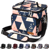 Insulated Lunch Bag for Women/Men - Reusable Lunch Box for Office Work School Picnic Beach - Leakproof Cooler Tote Bag Freezable Lunch Bag with Adjustable Shoulder Strap for Kids/Adult - Pyramid