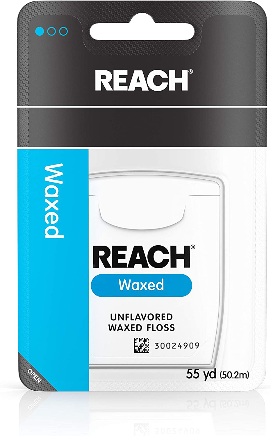 Reach Unflavored Waxed Dental Floss for Oral Care & Removal of Plaque & Food From Teeth & Gum Line, Accepted by the American Dental Association (ADA), Unflavored, 55 yds (Pack of 3)