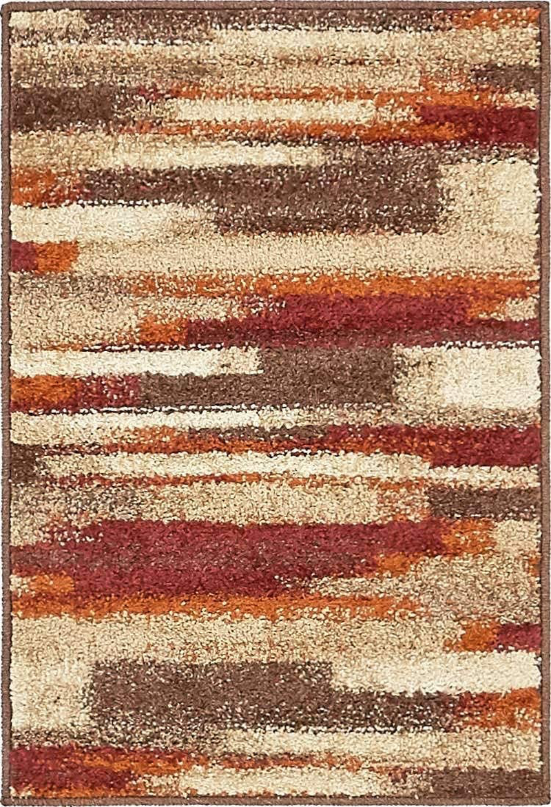 Unique Loom Autumn Collection Gradient Casual Warm Toned Runner Rug, 2 Feet 6 Inch x 10 Feet, Beige/Dark Brown