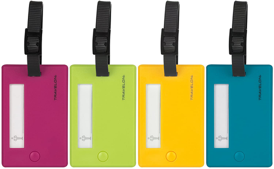 Travelon Set Of 4 Assorted Color Luggage Tags, One Size