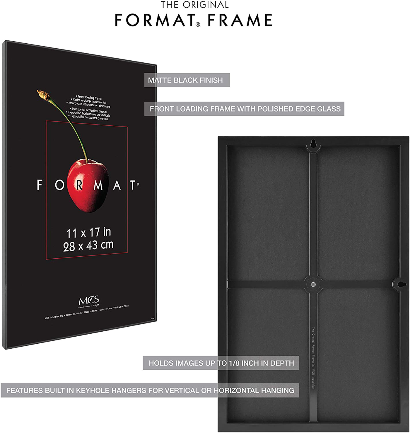 MCS Format Frames, 5 x 7 in, Black, 6 Count