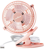 KEYNICE USB Desk Fan, 4 Inch Table Fans, Mini Clip on Fan, Portable Cooling Fan with 2 Speed, USB Powered Stroller Fan, 360° Rotate USB Fan, Personal Quiet Electric Fan for Home Office Camping - Pink