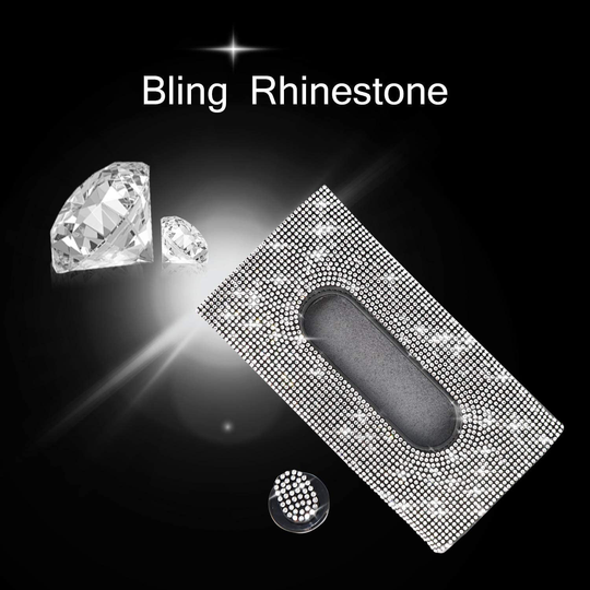 HTXJ-MF Car Visor Tissue Holder Leather Mask Box Sparkling Bling Crystals Cover Case & Glitter Mask Hook Clip for Women (Black)