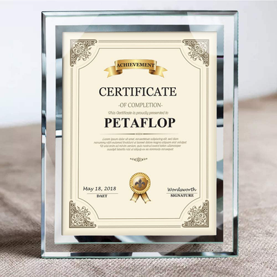 PETAFLOP 8.5x11 Picture Frames Glass 8.5 x 11 Frame Tabletop Display, 2 Pack