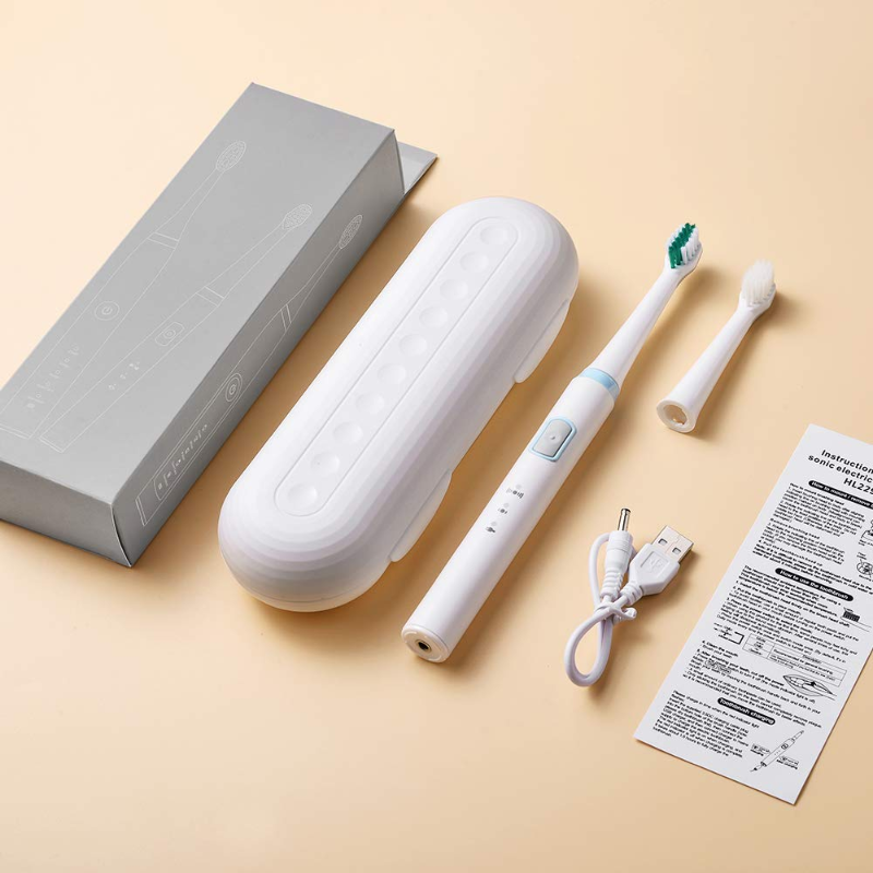Sonic Electric Toothbrush 2 Modes, 2-Minute Built-in Timer, USB inductive Charging, and 2 Dupont Brush Heads