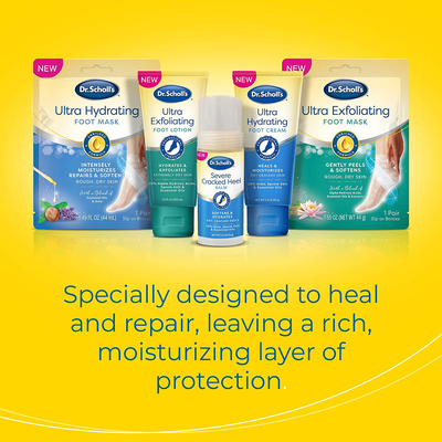 Dr. Scholl's Cracked Heel Repair Balm 2.5oz, with 25% Urea for Dry Cracked Feet, Heals and Moisturizes for Healthy Feet