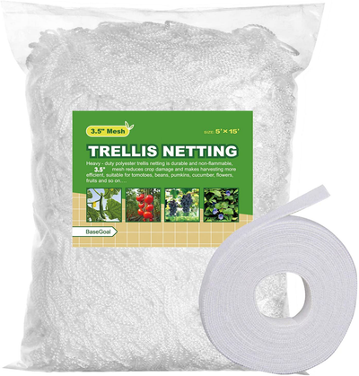 BaseGoal All-Weather Trellis Netting Mesh Plant Garden Vine Growing Flexible String Net