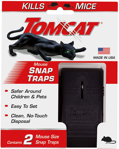 Tomcat 0361510 Snap Mouse Killer Safer Around Children and Pets Than Conventional Wooden Traps, 2 or 4