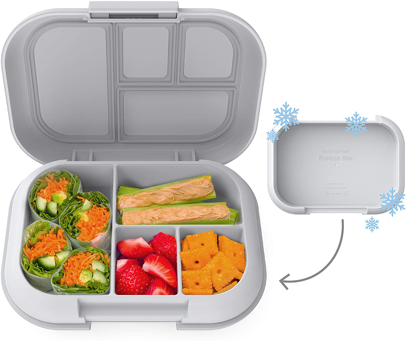 Bentgo Kids Chill Lunch Box - Bento-Style Lunch Solution with 4 Compartments and Removable Ice Pack for Meals and Snacks On-the-Go - Leak-Proof, Dishwasher Safe, BPA-Free (Purple)