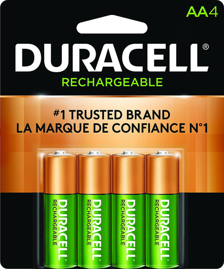 Duracell - Rechargeable AA Batteries - long lasting, all-purpose Double A battery for household and business - 4 count