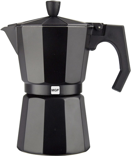 Magefesa 01PACFKEB06 Kenia Aluminum 6 Cups Coffee Maker, Black