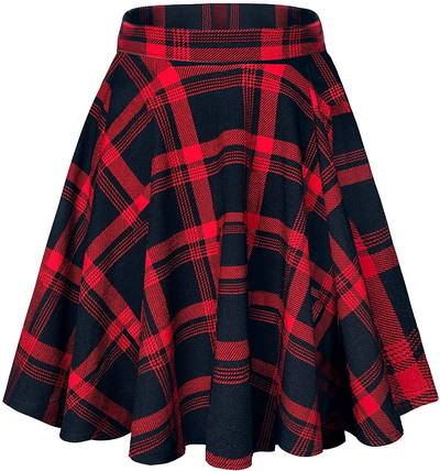 Urban CoCo Women's Basic Versatile Stretchy Flared Casual Mini Skater Skirt