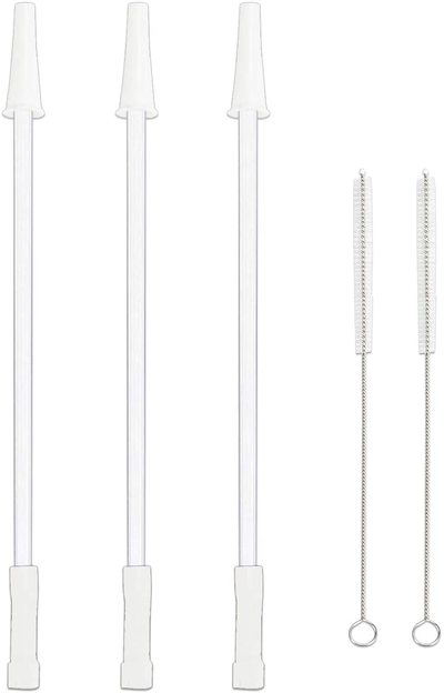 UUY Reusable Straws for 1/Half Gallon Water Bottle (128oz/64oz Jug), Cut Short to Fit any Bottle with Spout Lid/Cap, Gym, Fitness, Big Jug Straws for Time Marker Motivational Sports Drink - 3 Set